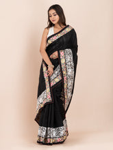 KAVVYA  BLACK HANDLOOM SILK SAREE